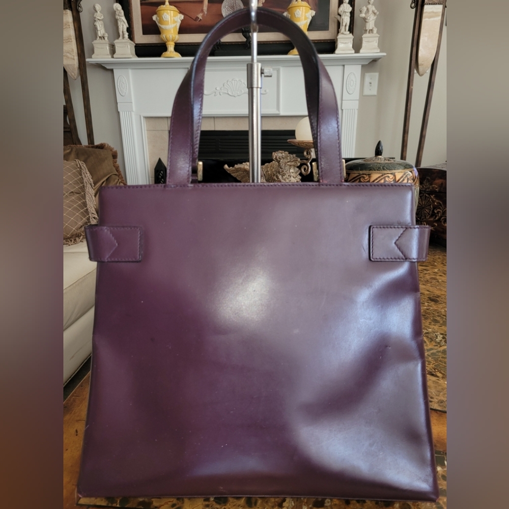 GUCCI Elegant Purple Leather Tote Bag Rehab - Picture 2 of 10